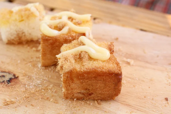 Toast brood met mayonaise — Stockfoto