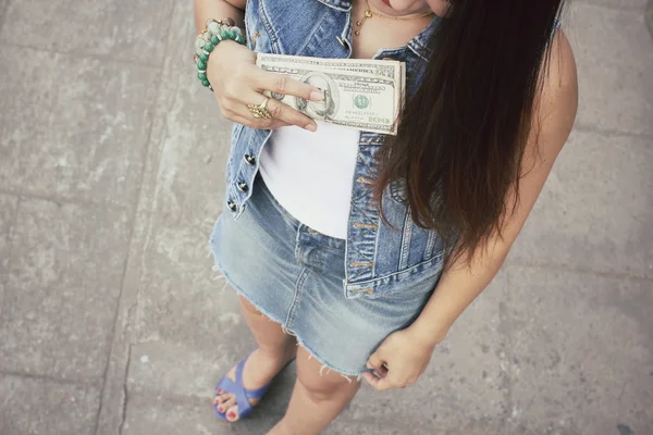 달러와 여자 — 스톡 사진