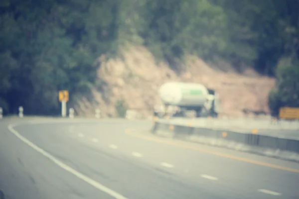 Blurred of truck on road — Stock Photo, Image