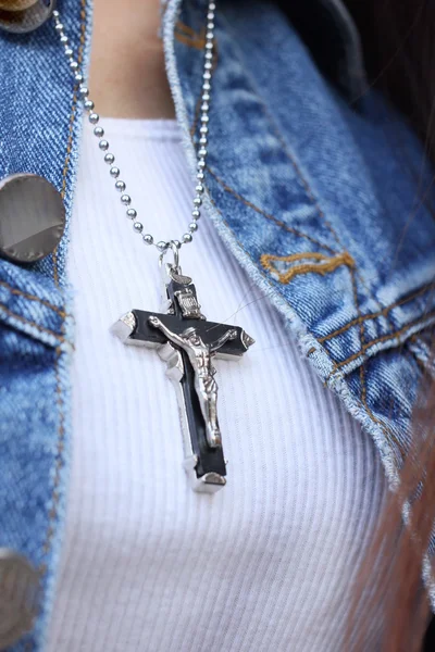 Necklace with cross — Stock Photo, Image