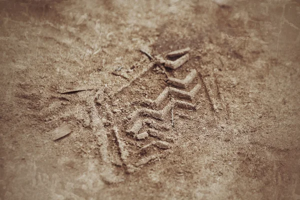 Wheel tracks on the soil. — Stock Photo, Image