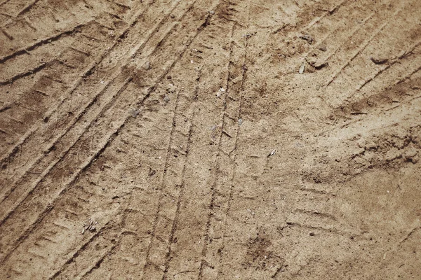 Wheel tracks on the soil. — Stock Photo, Image