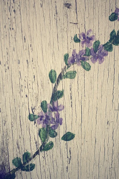 Blumen auf Vintage Holz Hintergrund — Stockfoto