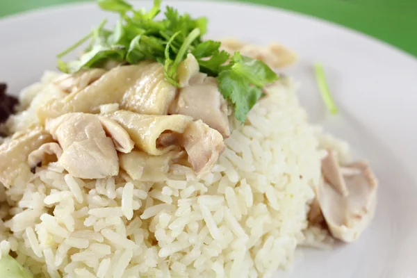 Rijst met kip gestoomde — Stockfoto