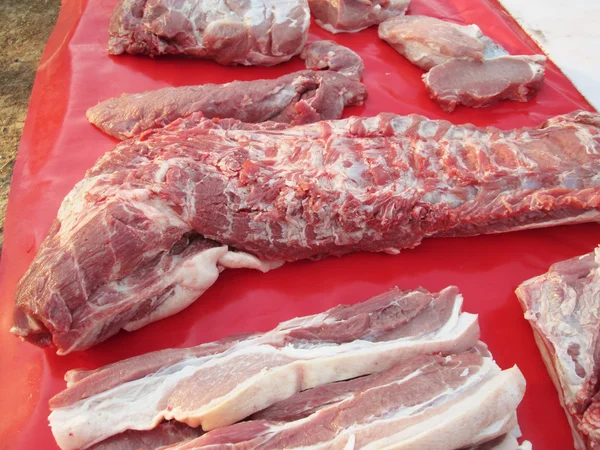 Carne de cerdo rayada — Foto de Stock