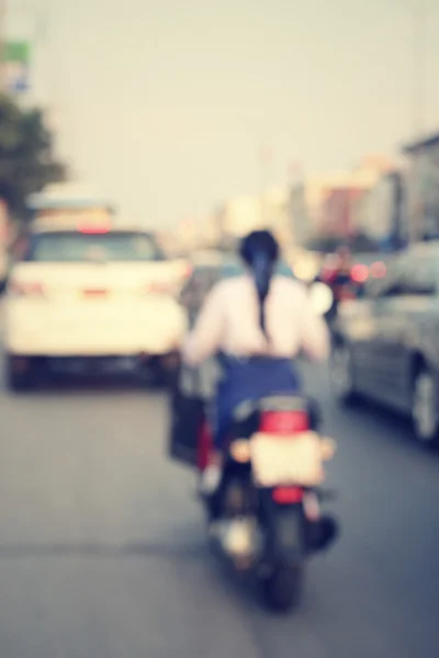 Blurred of motorcycle on road — Stock Photo, Image