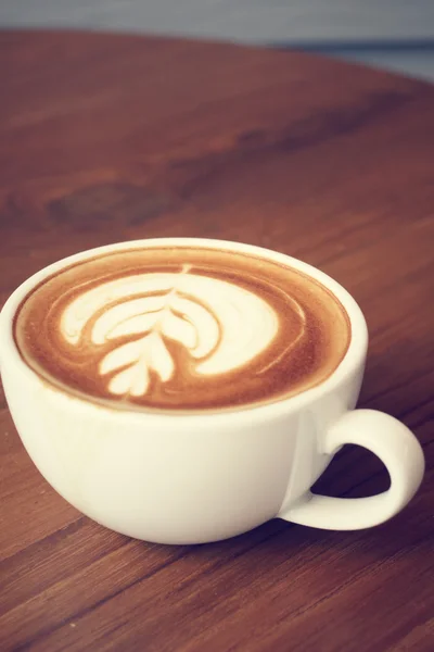 Vintage latte art coffee — Stock Photo, Image