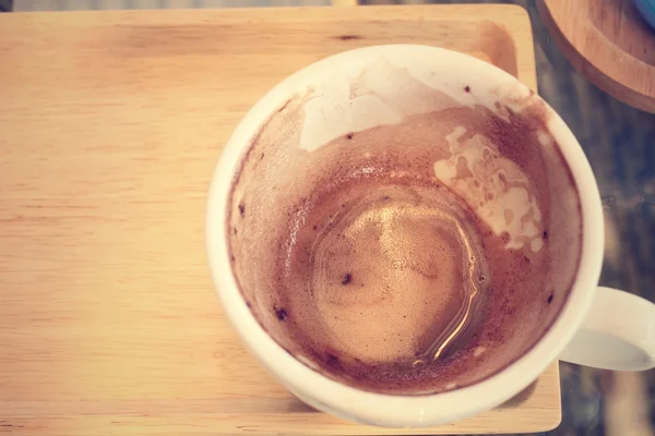 空的污点咖啡在杯中 — 图库照片