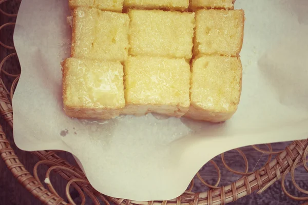 Pan tostado con mantequilla — Foto de Stock