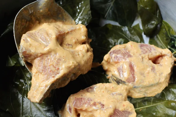 Sabor a curry de leche de coco y pescado — Foto de Stock