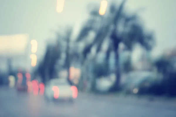 Blurred of car in city at night — Stock Photo, Image