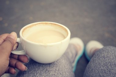 Selfie kahve ayakkabı ile