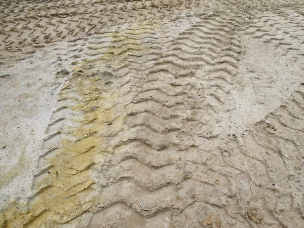 Wheel tracks on the soil. — Stock Photo, Image