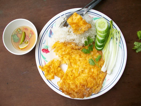 Nasi dengan telur — Stok Foto