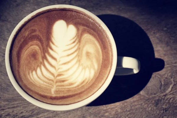 Vintage latte konst kaffe — Stockfoto