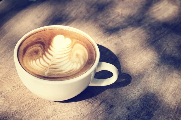 Vintage Latte Art Kaffee — Stockfoto