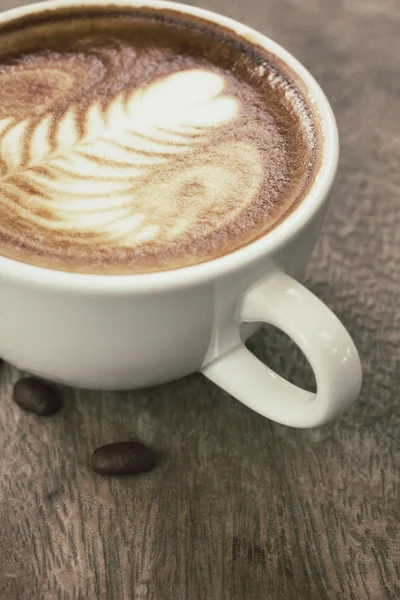 Ročník latte art káva — Stock fotografie