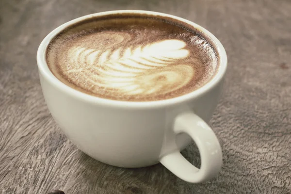 Vintage Latte Art Kaffee — Stockfoto