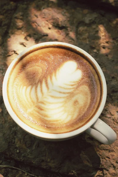 Vintage latte art coffee — Stock Photo, Image