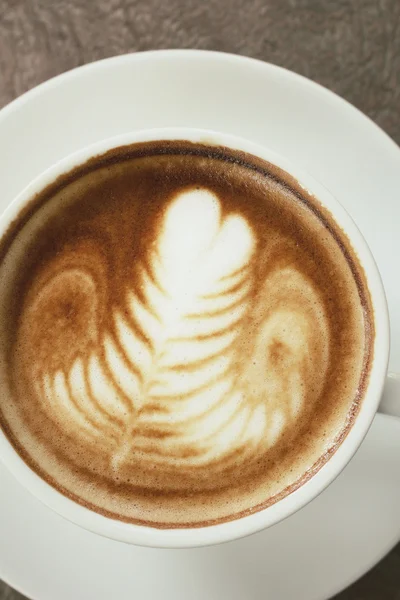 Vintage latte art coffee — Stock Photo, Image