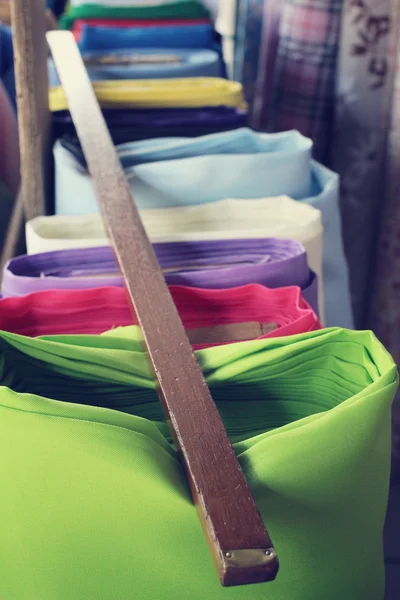 Rolls of colorful fabric — Stock Photo, Image