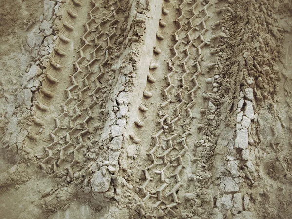 Wheel tracks on the soil. — Stock Photo, Image