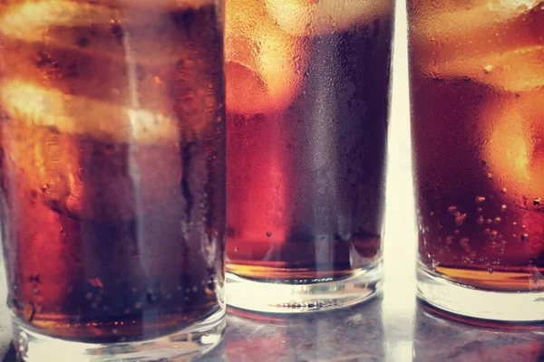 Cola with ice cubes — Stock Photo, Image