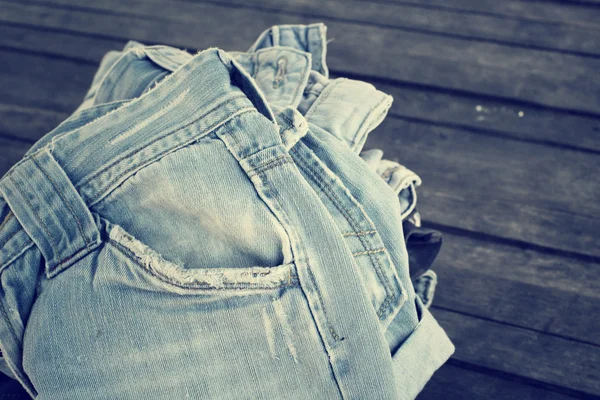 Stack of jeans — Stock Photo, Image