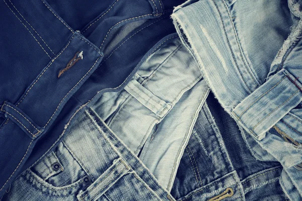 Pila di jeans — Foto Stock