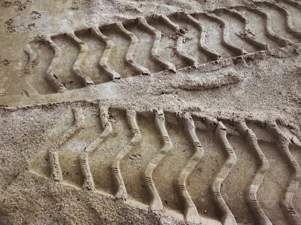 Wheel tracks on the soil. — Stock Photo, Image