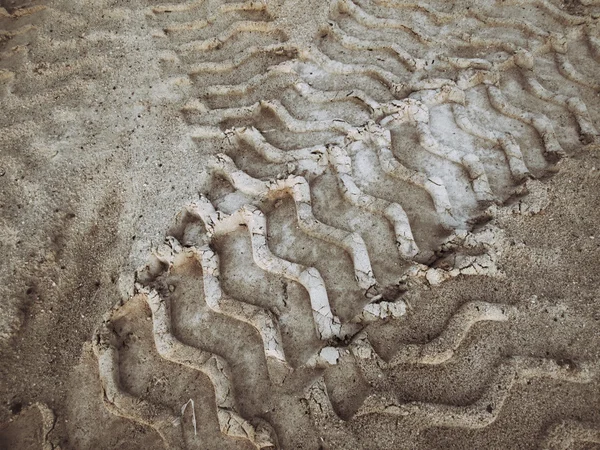 Wheel tracks on the soil. — Stock Photo, Image