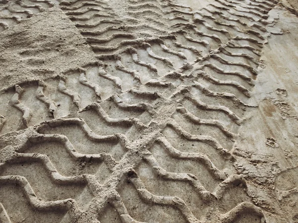 Wheel tracks on the soil. — Stock Photo, Image