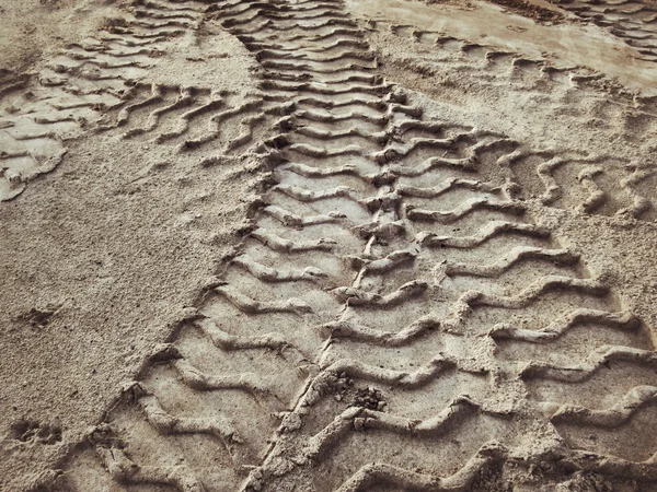 Wheel tracks on the soil. — Stock Photo, Image