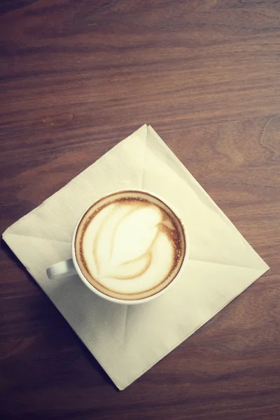 Vintage kawa sztuka latte — Zdjęcie stockowe