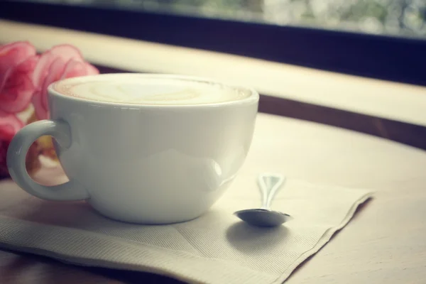 Vintage latte koffie — Stockfoto