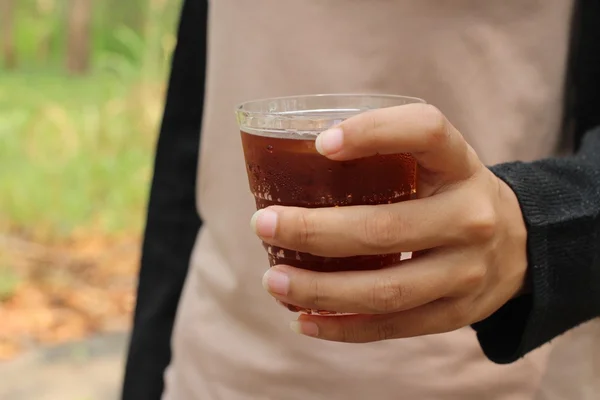 Drinking cola — Stock Photo, Image