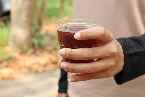 Drinking cola — Stock Photo, Image