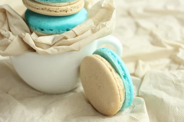 Blue macaroons — Stock Photo, Image