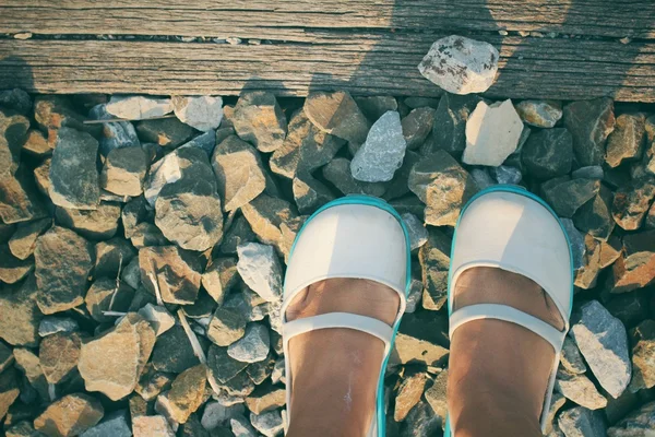 Selfie de chaussures avec ombre — Photo