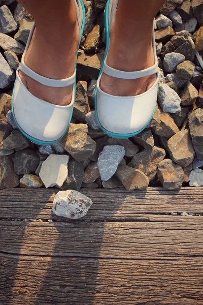 Selfie de chaussures avec ombre — Photo