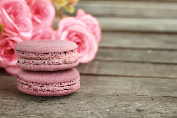 Macaroons de mirtilo — Fotografia de Stock