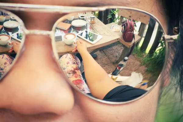 Reflections of sunglasses — Stock Photo, Image