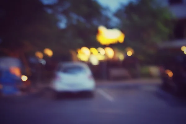 Blurred of car in city at night — Stock Photo, Image