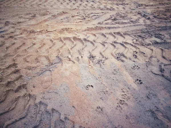 Wheel tracks on the soil. — Stock Photo, Image