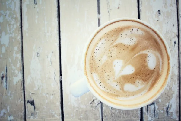 Vintage Latte Art Kaffee — Stockfoto