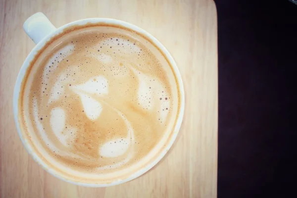 Vintage latte art coffee — Stock Photo, Image