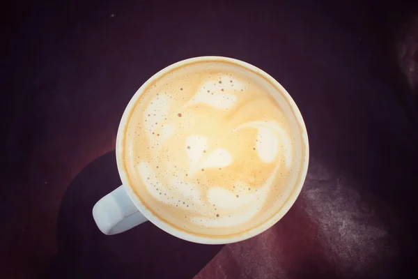 Café vintage latte art — Photo