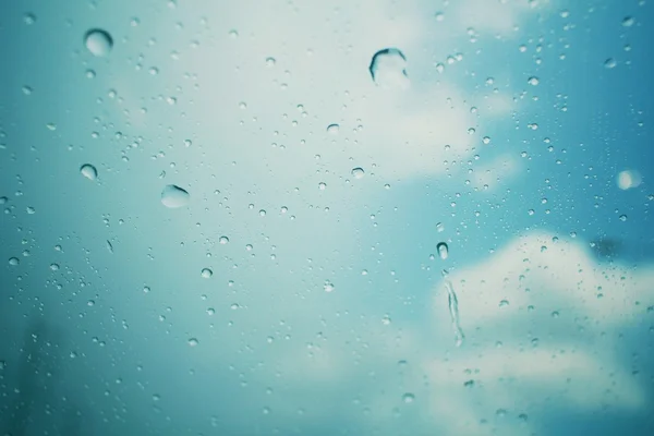 Water drop with sky — Stock Photo, Image