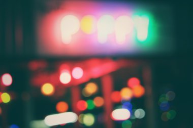 Restoran gece bulanık