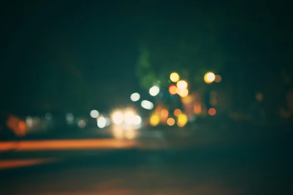 Blurred of car in city at night